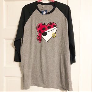 NWT Men’s Mickey Mouse Pirate Baseball T-Shirt XL